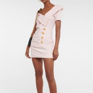 Balmain pink asymmetric mini dress size 34